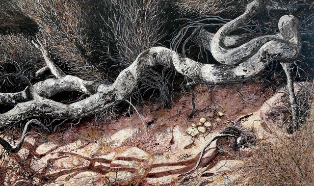 Driftwood Dreaming . Acrylic and Collage 95 x 150 cm 2026